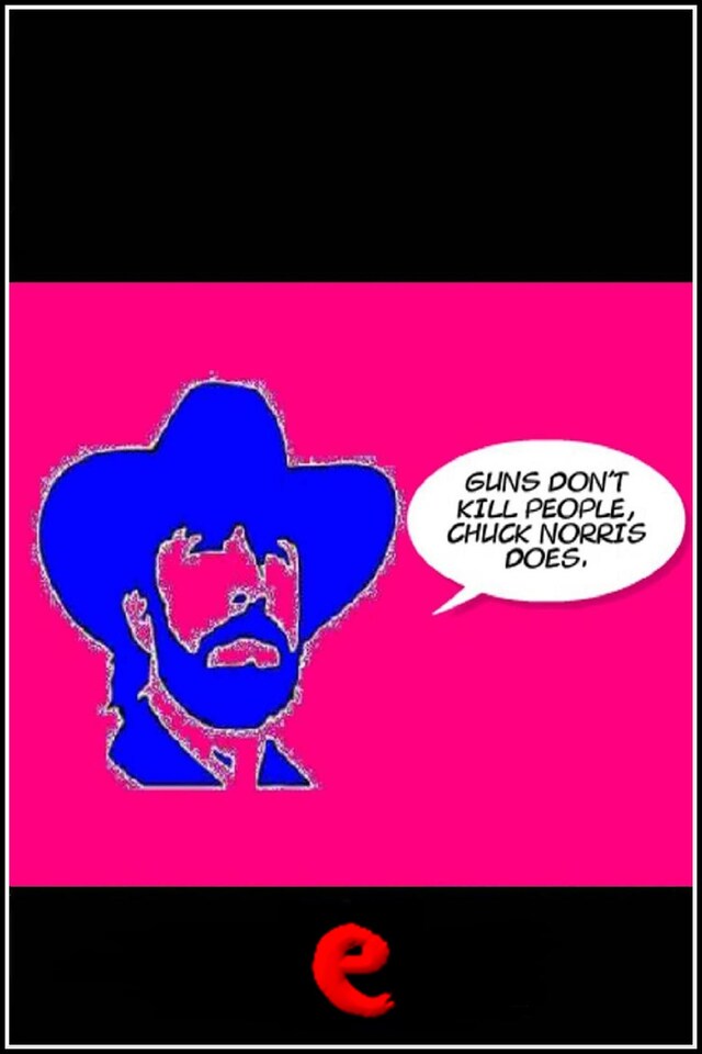 Boekomslag van Guns don't kill people, Chuck Norris does.