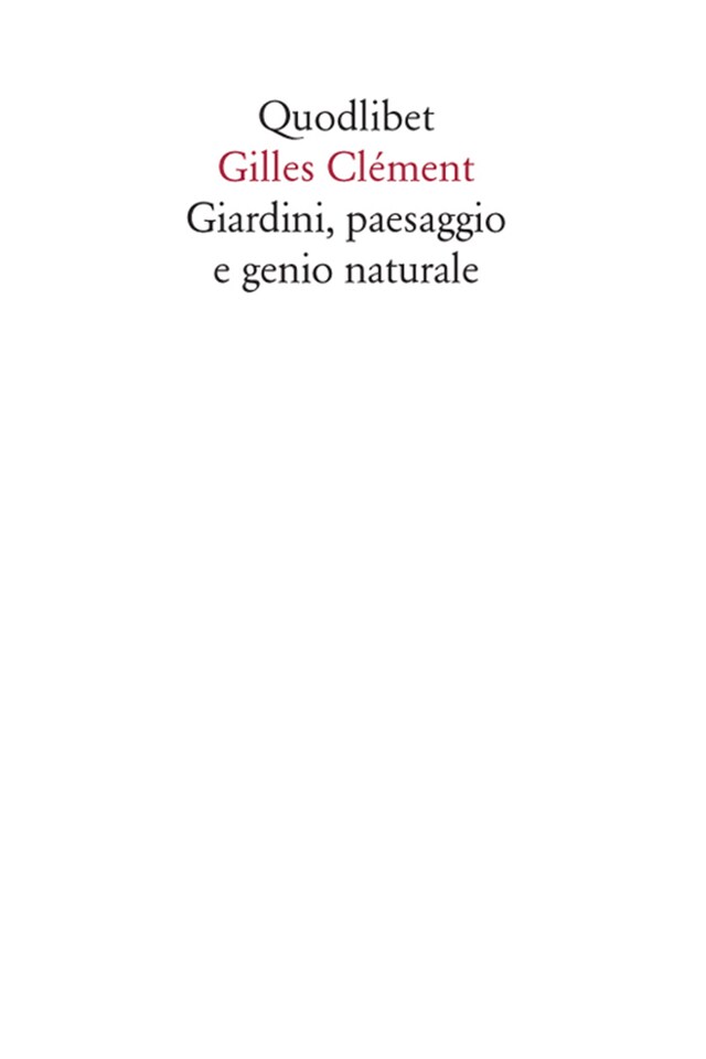 Book cover for Giardini, paesaggio e genio naturale