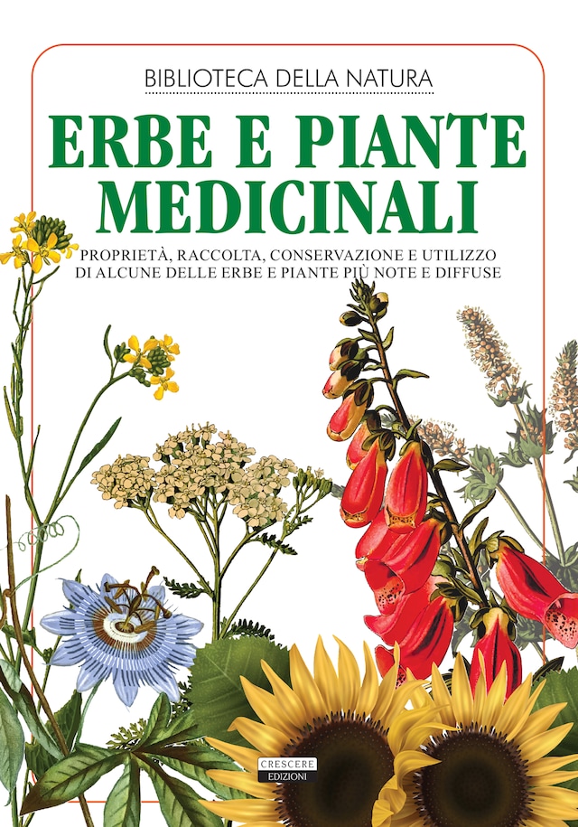 Boekomslag van Erbe e piante medicinali. Proprietà, raccolta, conservazione e utilizzo di alcune delle erbe e piante più note e diffuse