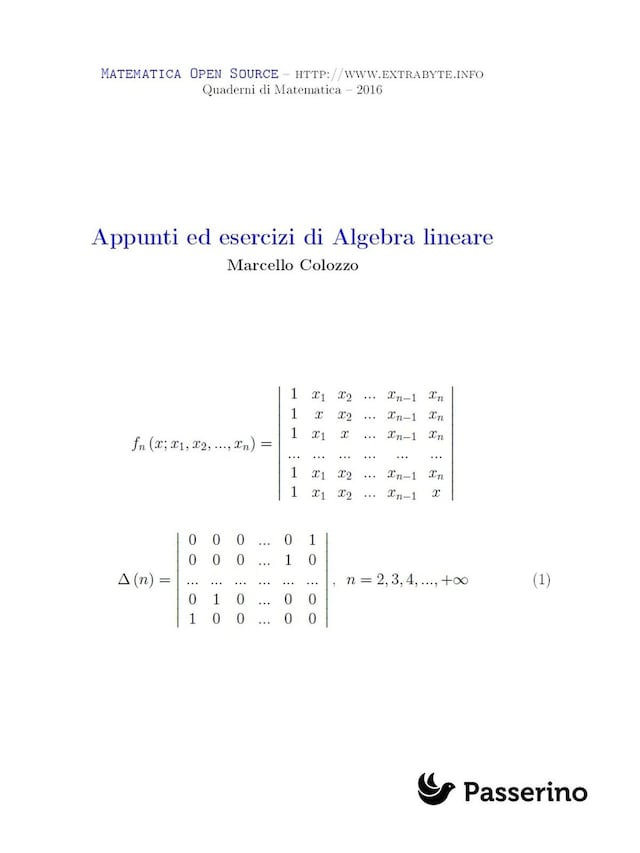 Appunti ed esercizi di Algebra Lineare