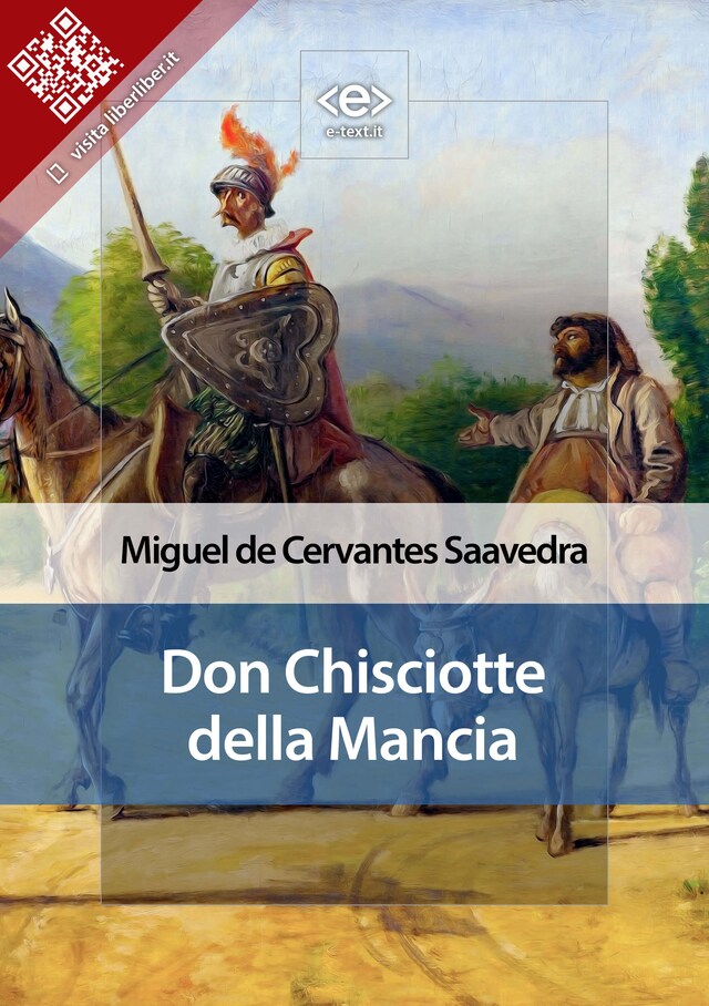Kirjankansi teokselle Don Chisciotte della Mancia