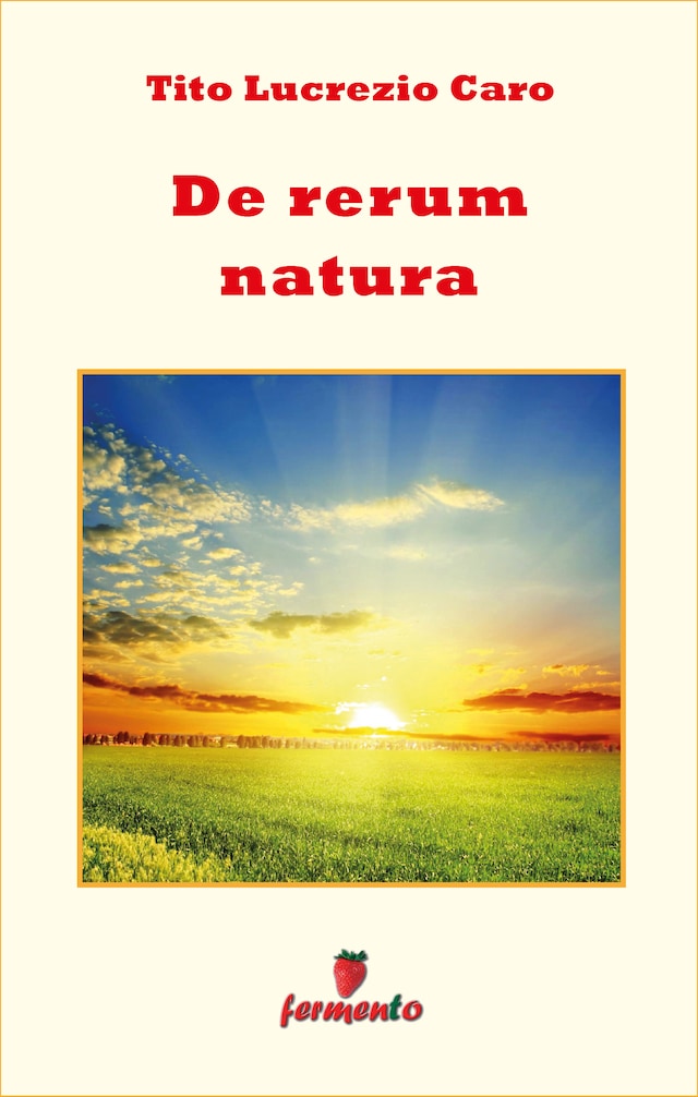 Book cover for De rerum natura - testo in italiano