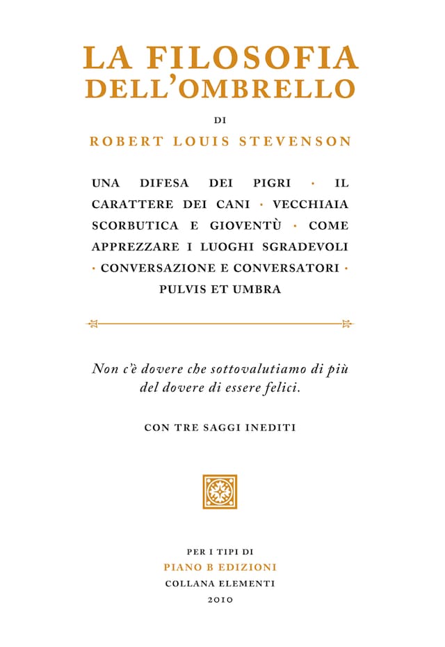 Book cover for La filosofia dell'ombrello