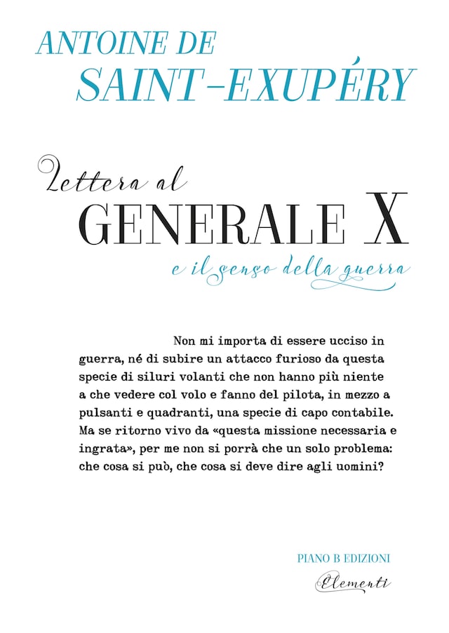 Book cover for Lettera al generale X e il senso della guerra