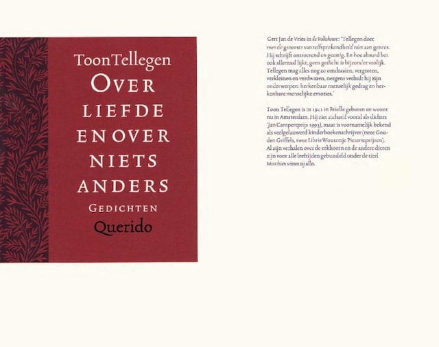 Book cover for Over liefde en over niets anders