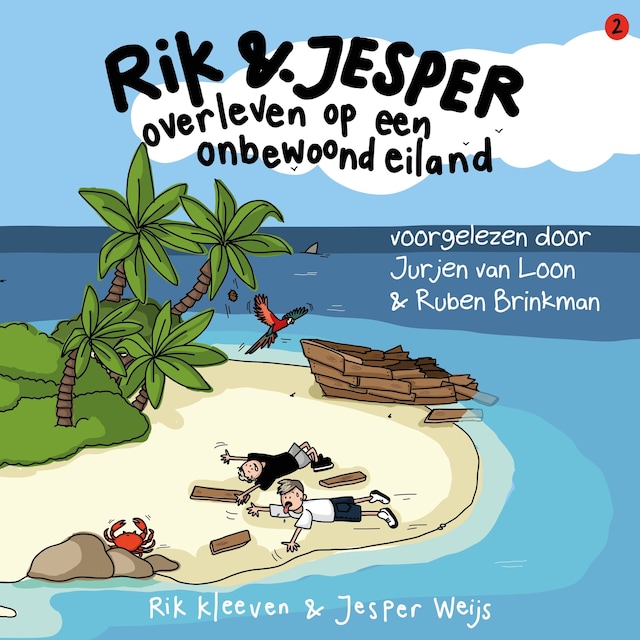Portada de libro para Rik en Jesper overleven op een onbewoond eiland