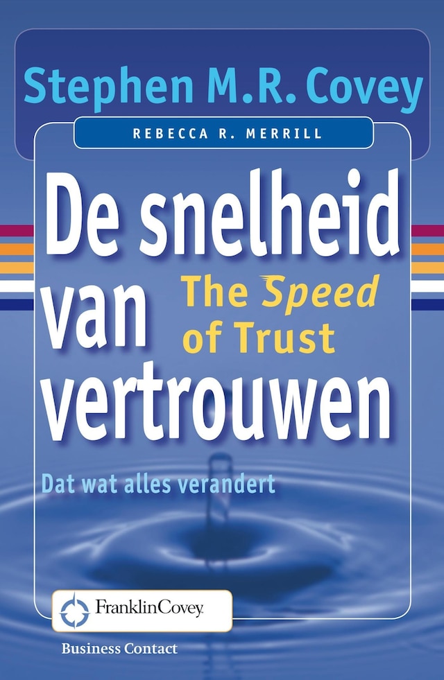 Book cover for De snelheid van vertrouwen
