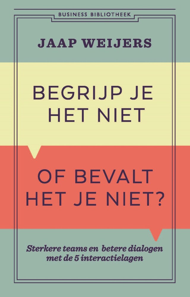 Copertina del libro per Begrijp je het niet of bevalt het je niet?