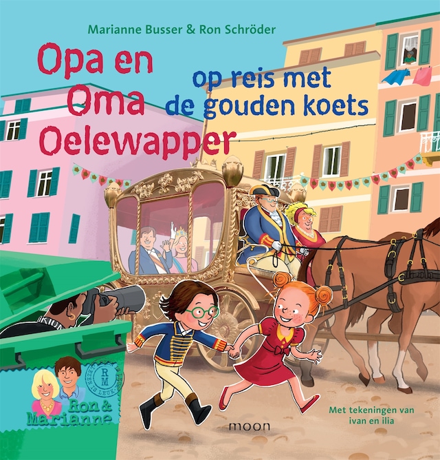 Copertina del libro per Opa en oma Oelewapper op reis met de gouden koets