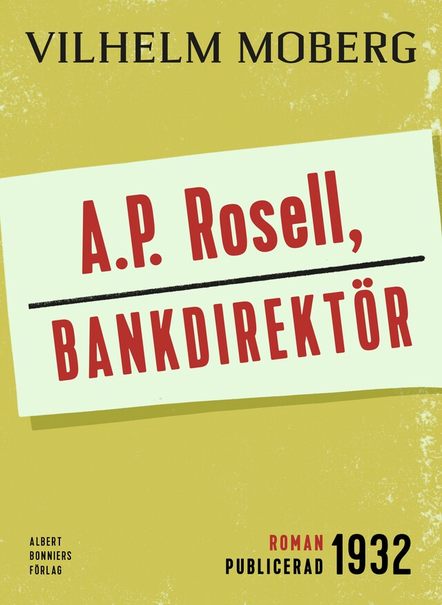 Bogomslag for A.P. Rosell, bankdirektör