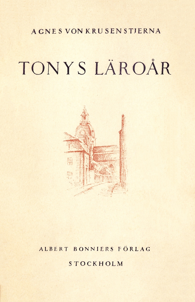 Portada de libro para Tonys läroår: episoder ur en ungdom