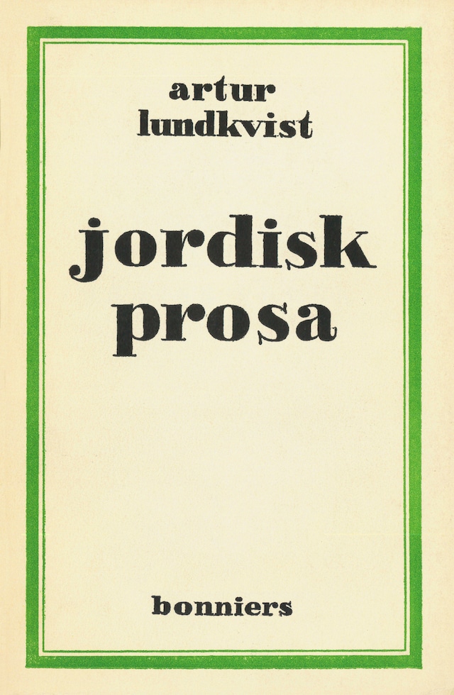 Bokomslag for Jordisk prosa