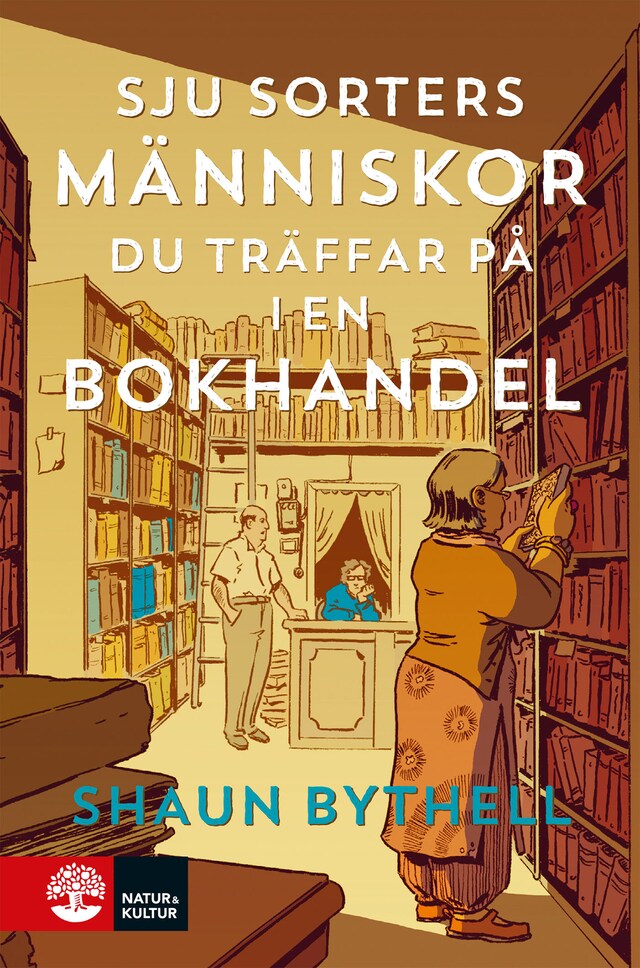 Couverture de livre pour Sju sorters människor du träffar på i en bokhandel