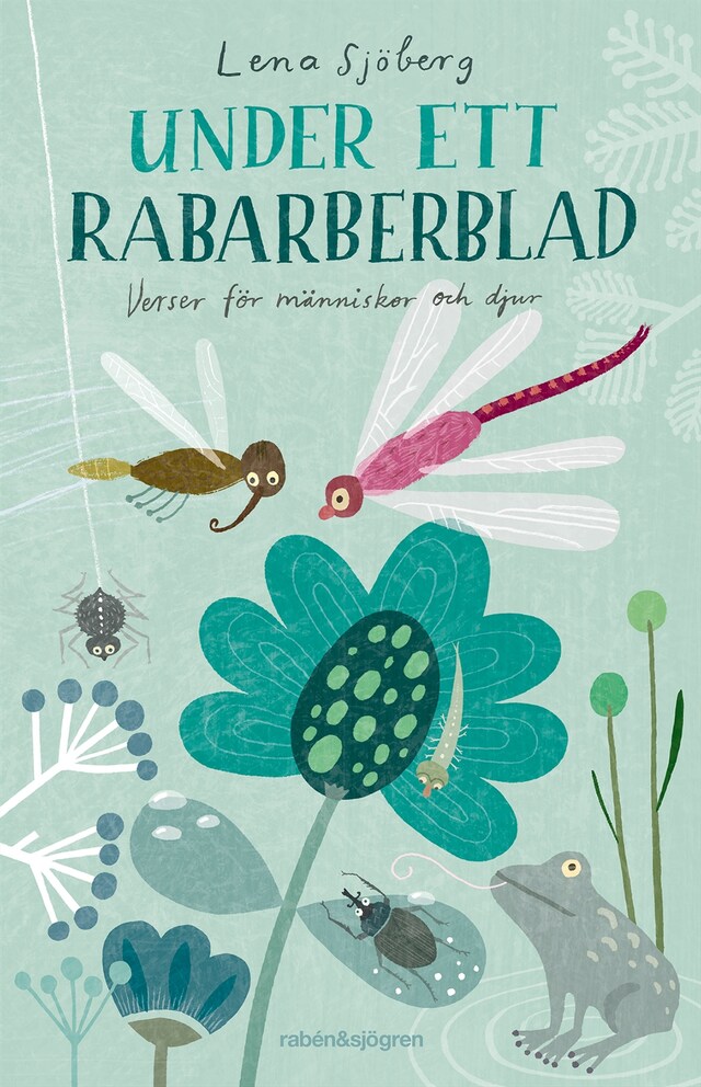 Book cover for Under ett rabarberblad : verser för människor och djur