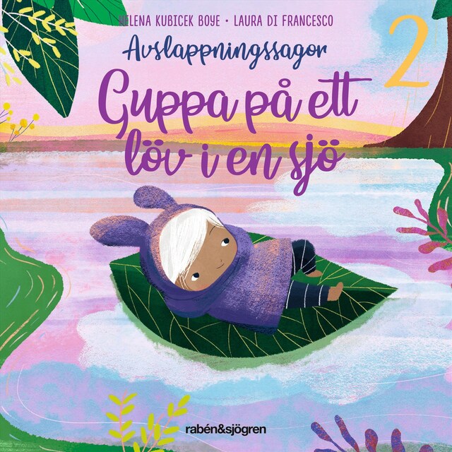 Book cover for Avslappningssagor. Guppa på ett löv i en sjö