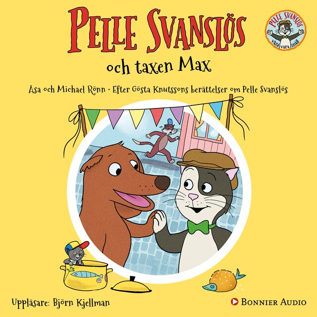 Book cover for Pelle Svanslös och taxen Max