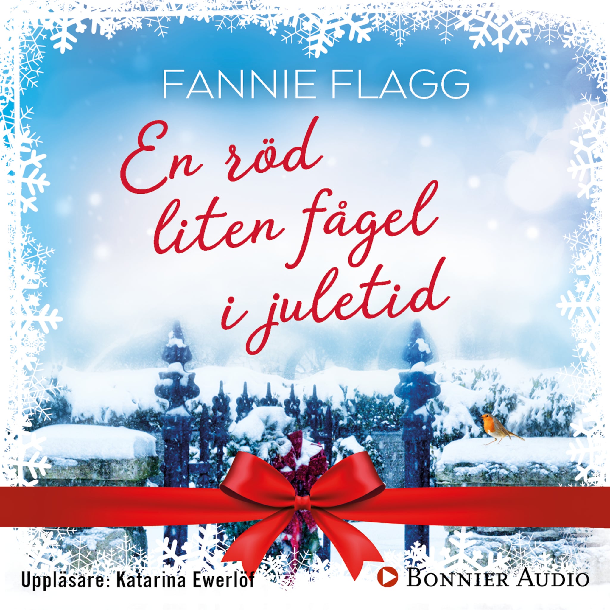 En röd liten fågel i juletid