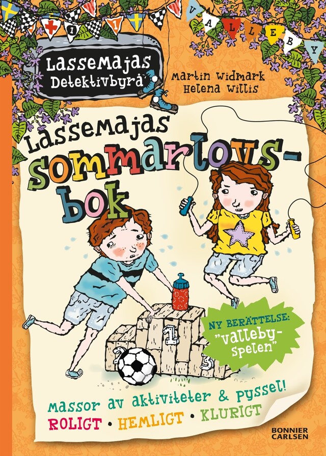 Book cover for LasseMajas sommarlovsbok. Vallebyspelen