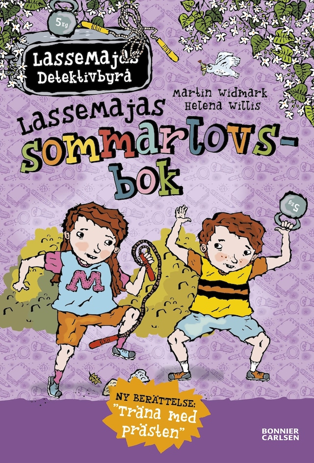 Book cover for LasseMajas sommarlovsbok. Träna med Prästen