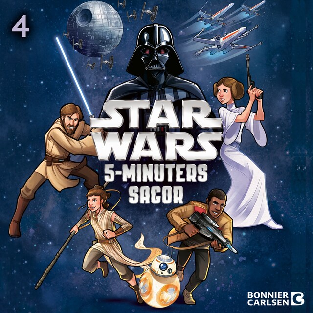 Book cover for Flykten från Darth Vader. Fjärde berättelsen ur Star Wars 5-minuterssagor