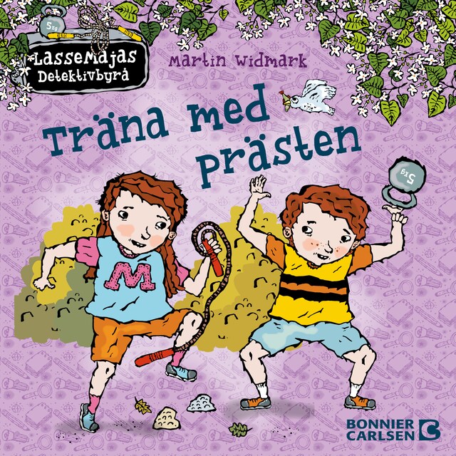 Book cover for LasseMajas sommarlovsbok. Träna med Prästen