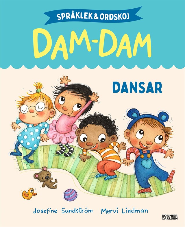 Portada de libro para Språklek och ordskoj med Dam-Dam. Dansar