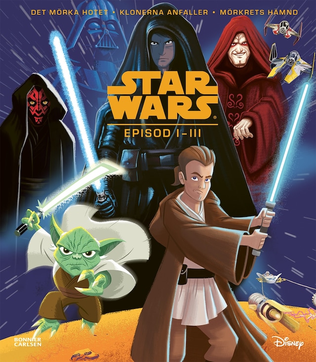 Couverture de livre pour Star Wars. Episod I-III bilderbokssamling