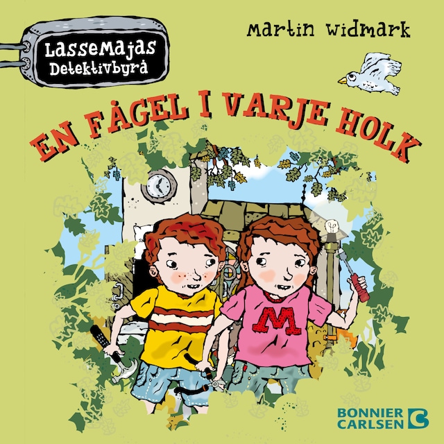 Book cover for LasseMajas uppdragsbok. En fågel i varje holk