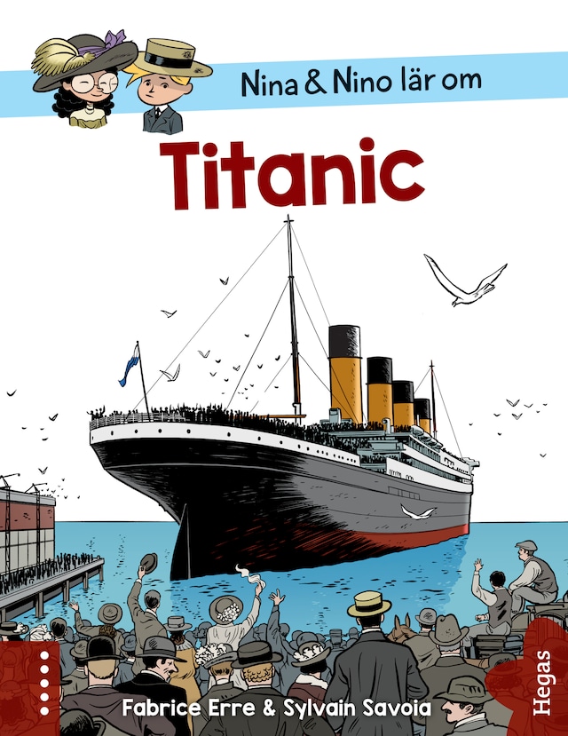 Kirjankansi teokselle Nina och Nino lär om Titanic