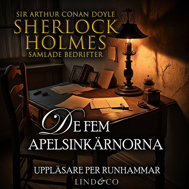 Bokomslag för De fem apelsinkärnorna (Sherlock Holmes samlade bedrifter)