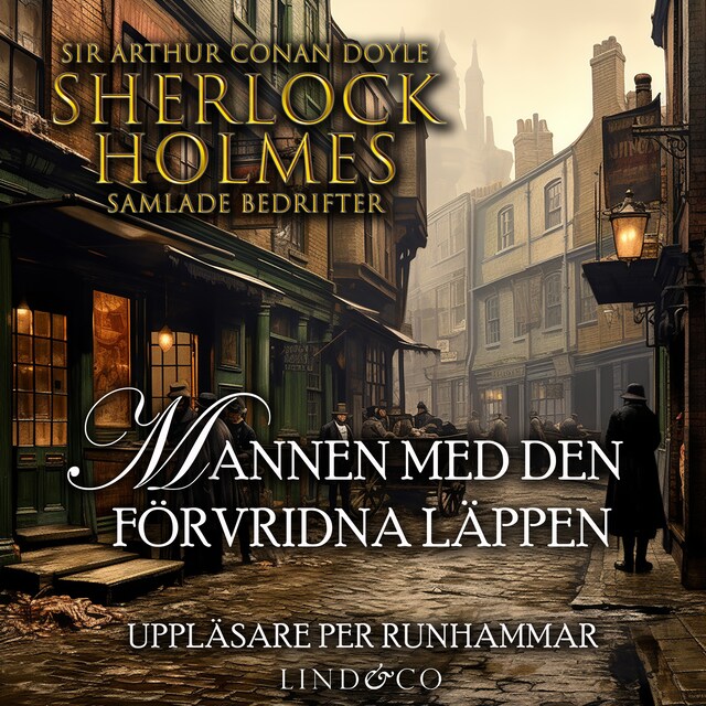 Kirjankansi teokselle Mannen med den förvridna läppen (Sherlock Holmes samlade bedrifter)