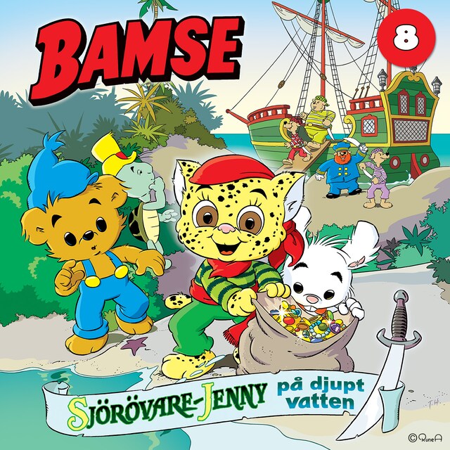 Couverture de livre pour Bamse -  Sjörövare-Jenny på djupt vatten del 8