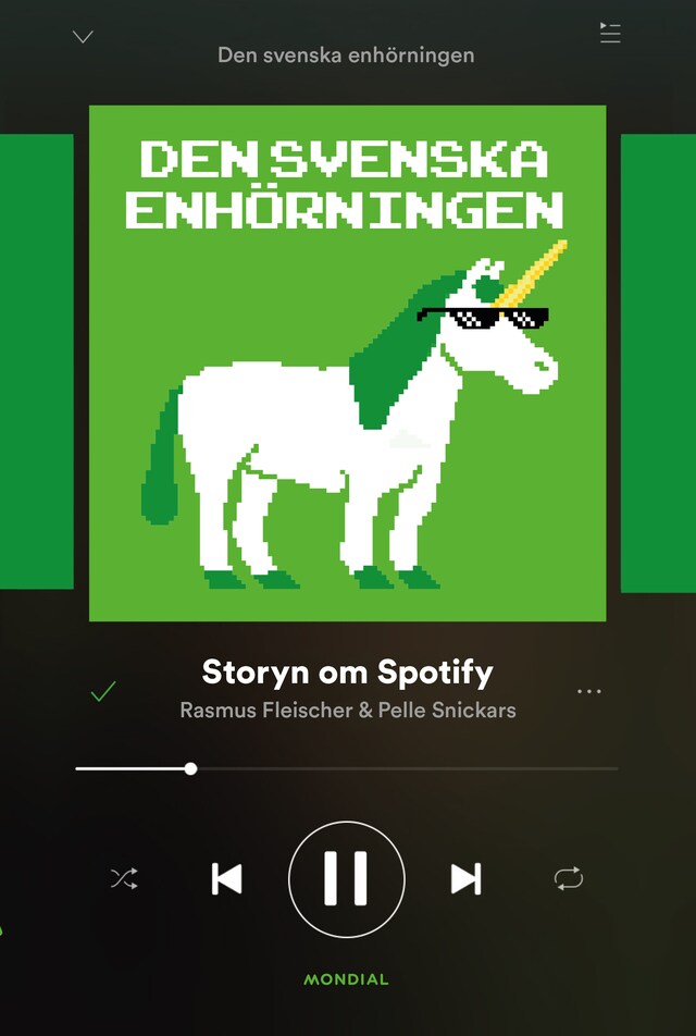 Book cover for Den svenska enhörningen - Storyn om Spotify