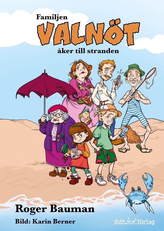 Buchcover für Familjen Valnöt åker till stranden