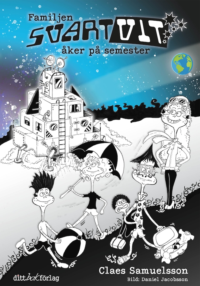 Book cover for Familjen Svartvit åker på semester