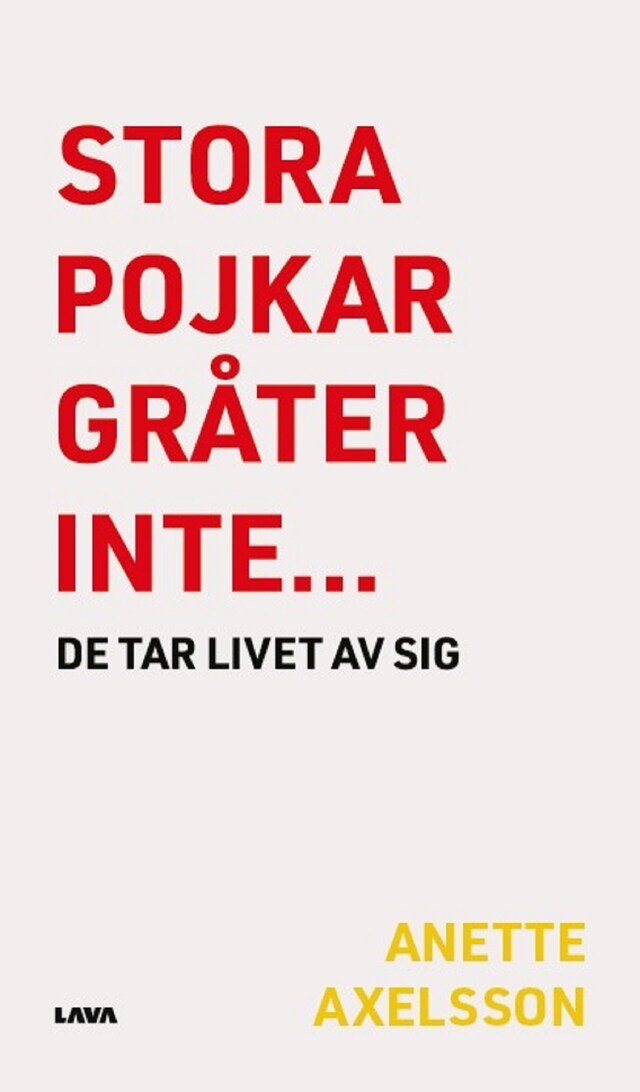 Boekomslag van Stora pojkar gråter inte… de tar livet av sig