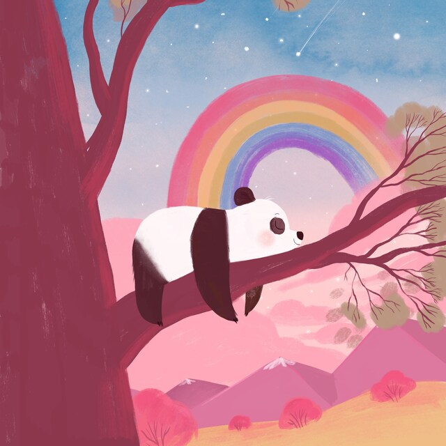 Couverture de livre pour Mimi the panda and the sleepy rainbow