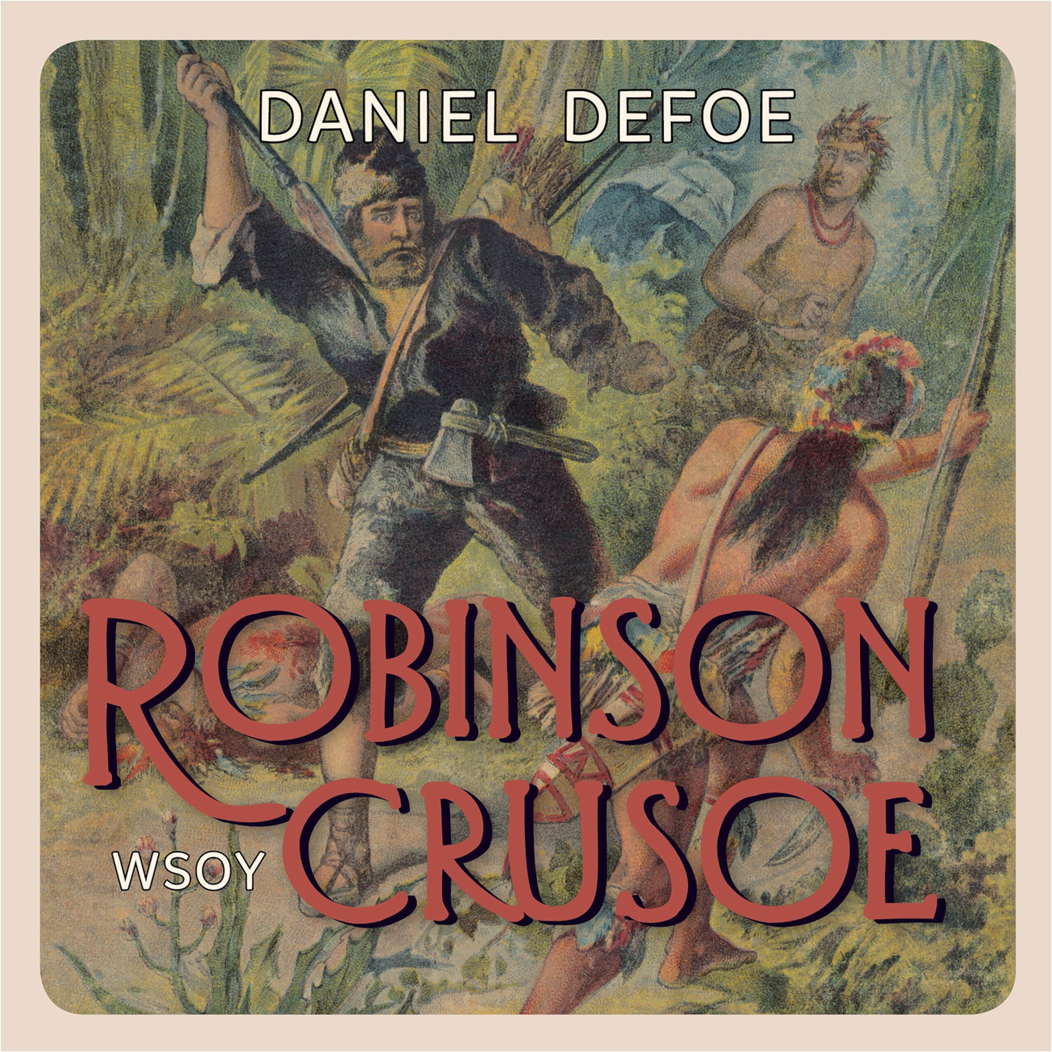 Äänikirjan Robinson Crusoe kansikuva