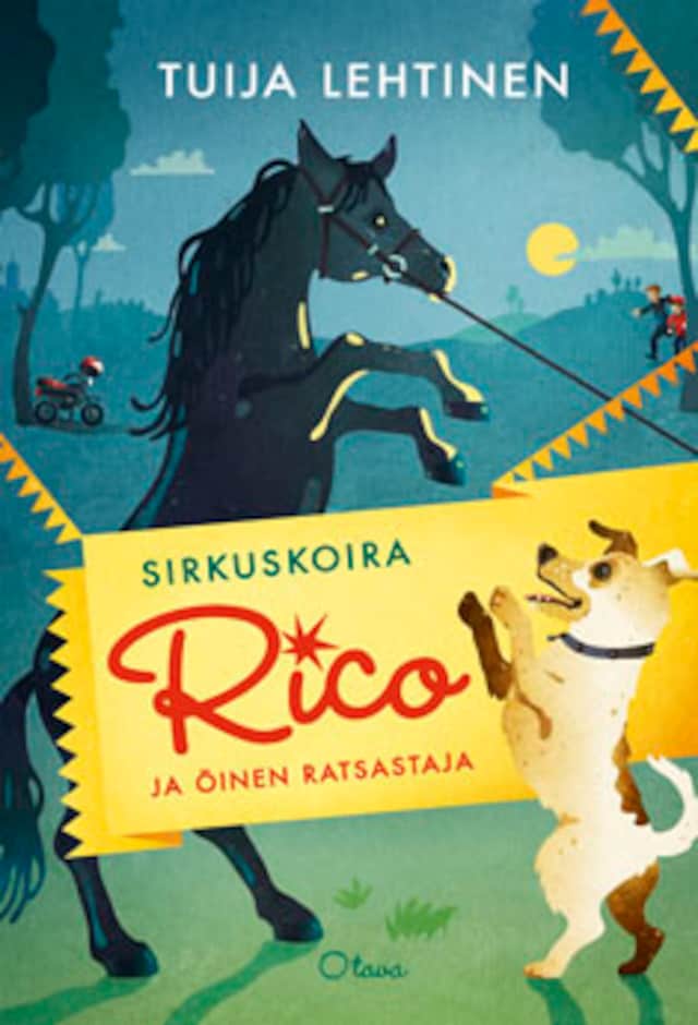 Book cover for Sirkuskoira Rico ja öinen ratsastaja