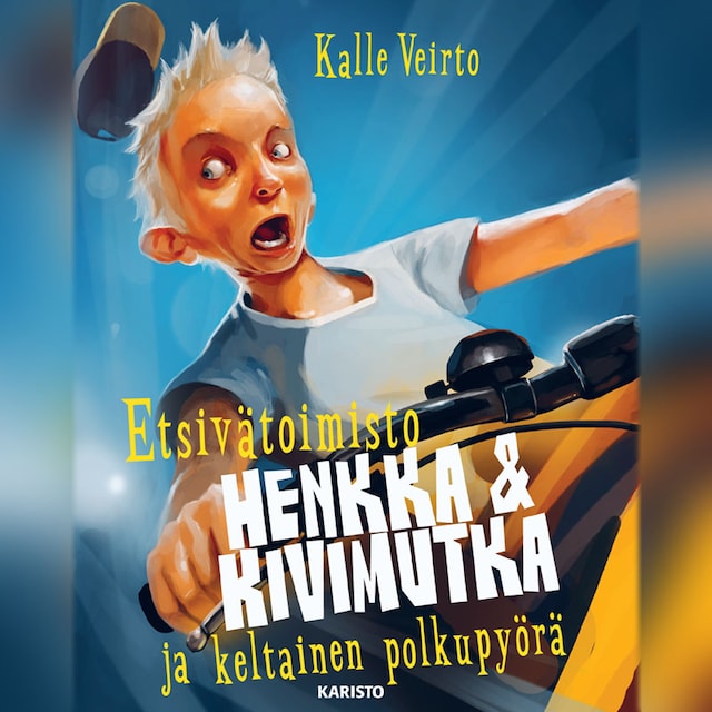 Boekomslag van Etsivätoimisto Henkka & Kivimutka ja keltainen polkupyörä