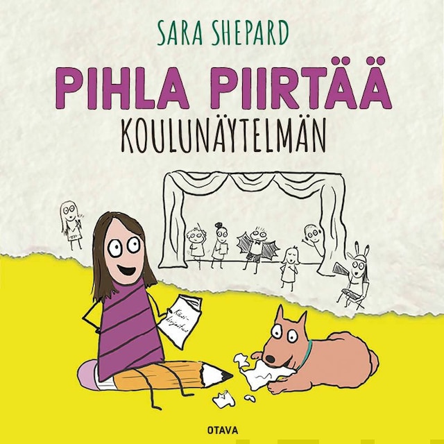 Book cover for Pihla piirtää koulunäytelmän