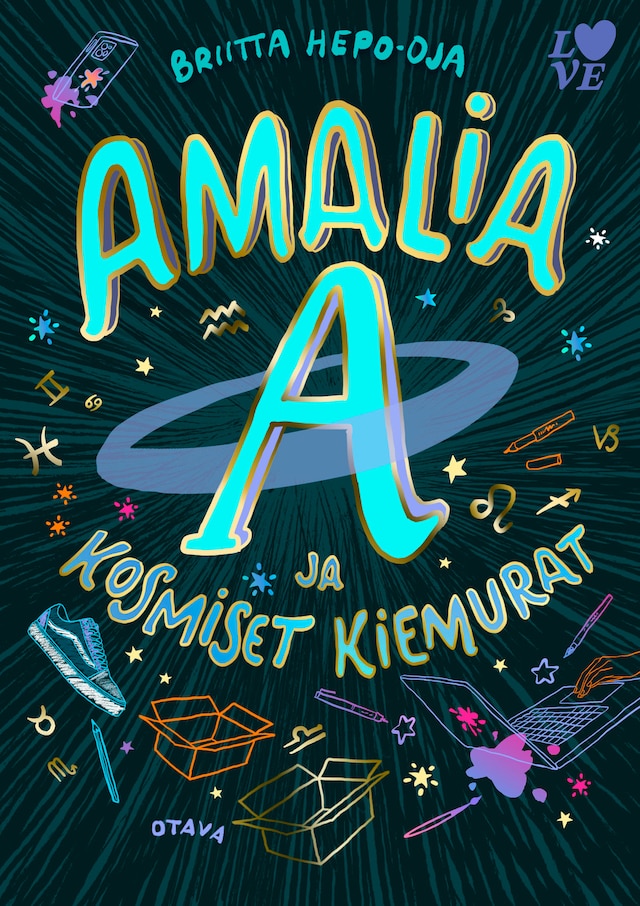 Book cover for Amalia A ja kosmiset kiemurat