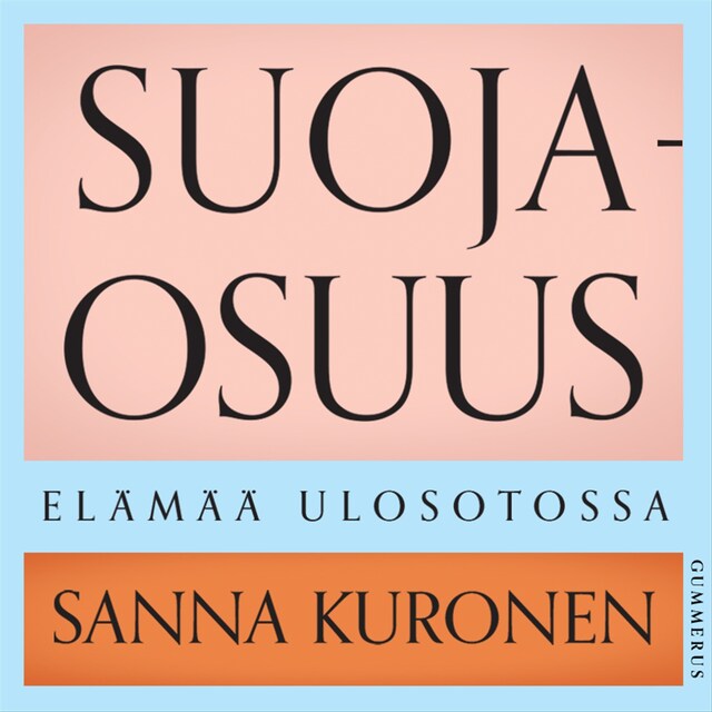 Kirjankansi teokselle Suojaosuus