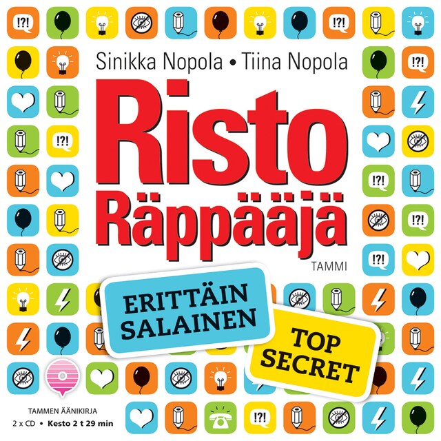 Kirjankansi teokselle Risto Räppääjä. Erittäin salainen - Top Secret