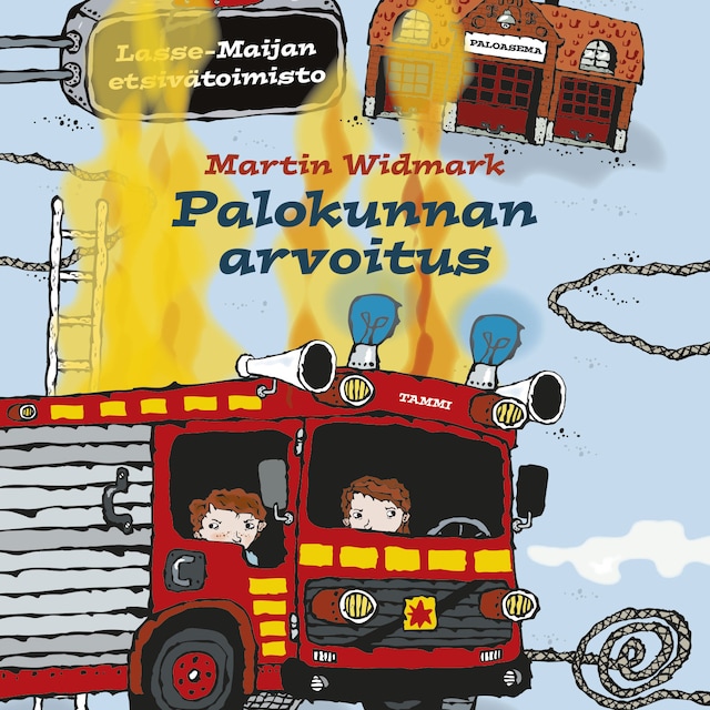 Book cover for Palokunnan arvoitus. Lasse-Maijan etsivätoimisto