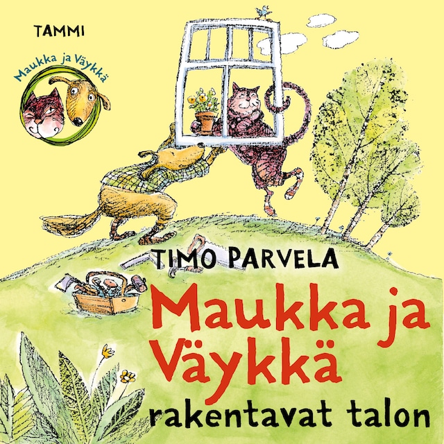 Copertina del libro per Maukka ja Väykkä rakentavat talon