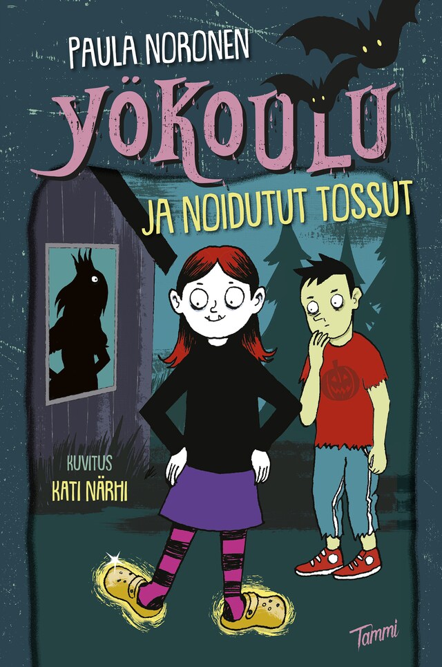 Couverture de livre pour Yökoulu ja noidutut tossut