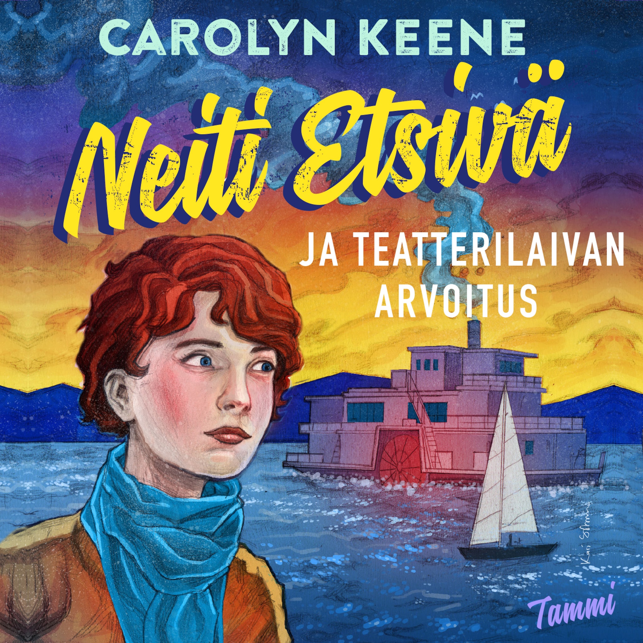Äänikirjan Neiti Etsivä ja teatterilaivan arvoitus kansikuva