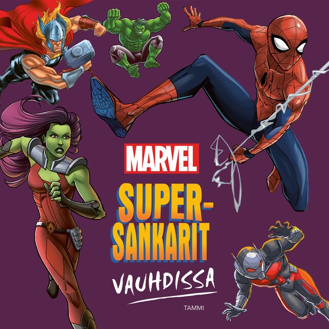 Kirjankansi teokselle Marvel. Supersankarit vauhdissa