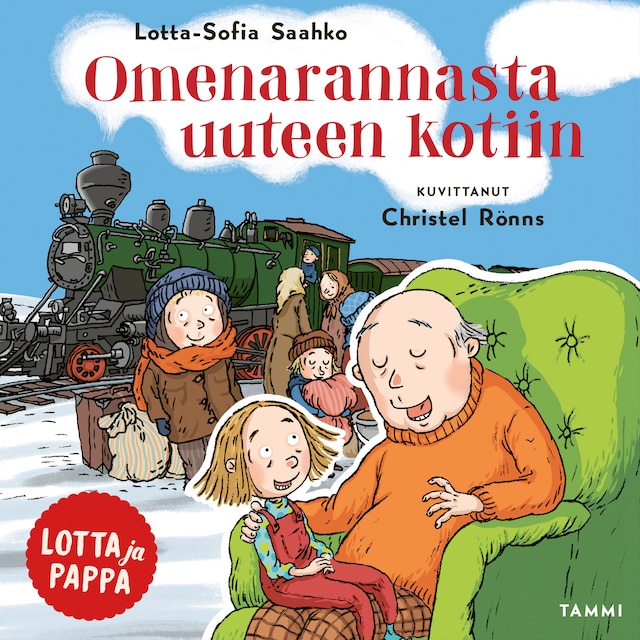 Boekomslag van Lotta ja pappa. Omenarannasta uuteen kotiin